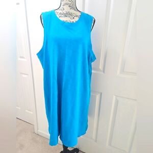 J. Crew Vibrant Blue Crew Neck Sleeveless T-shirt Dress.